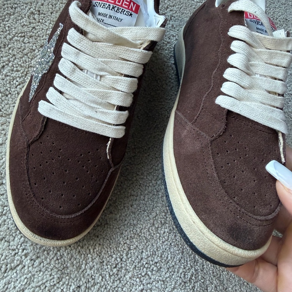 Golden Goose ball star  Brown Suede Sneakers sz 37 - Picture 4 of 9